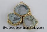 NGP2868 25*30mm - 40*45mm freeform druzy agate pendants