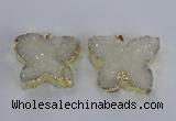 NGP2870 40*50mm - 45*55mm butterfly druzy agate pendants wholesale