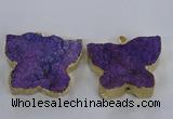 NGP2872 40*50mm - 45*55mm butterfly druzy agate pendants wholesale