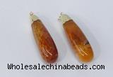 NGP2921 16*58mm - 18*60mm teardrop agate gemstone pendants