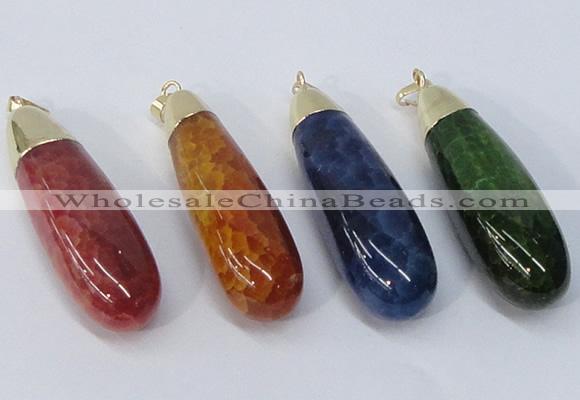 NGP2926 16*58mm - 18*60mm teardrop agate gemstone pendants