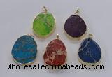 NGP2947 25*35mm – 35*45mm freeform sea sediment jasper pendants