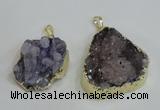 NGP2976 25*30mm – 25*35mm freeform druzy agate pendants