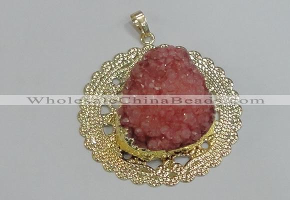 NGP2990 50mm - 52mm freeform druzy agate pendants