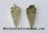 NGP3028 15*35mm – 20*50mm arrowhead lemon quartz gemstone pendants