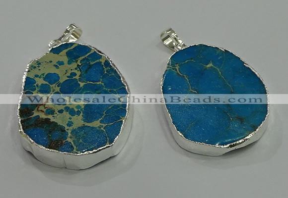 NGP3059 25*35mm – 35*45mm freeform sea sediment jasper pendants