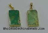 NGP3062 13*18mm – 15*25mm rectangle Australia chrysoprase pendants