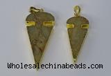 NGP3065 18*40mm – 22*50mm arrowhead sea sediment jasper pendants