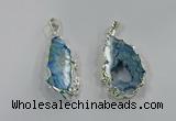 NGP3103 25*40mm - 30*50mm freeform druzy agate gemstone pendants