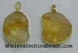 NGP3160 25*35mm - 30*40mm freeform citrine gemstone pendants