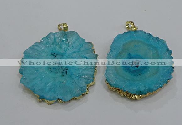 NGP3199 35*40mm - 45*50mm freeform druzy agate pendants