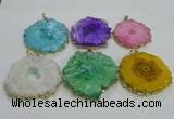 NGP3201 35*40mm - 45*50mm freeform druzy agate pendants