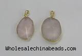 NGP3270 18*25mm - 30*35mm freeform rose quartz pendants