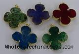 NGP3340 43*45mm - 45*47mm flower agate gemstone pendants