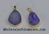 NGP3476 18*25mm - 20*30mm freeform druzy agate gemstone pendants