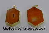 NGP3494 25*40mm - 30*45mm hexagon druzy agate pendants