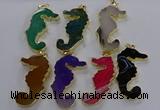 NGP3548 22*58mm - 25*55mm seahorse agate pendants wholesale