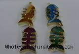 NGP3650 25*50mm - 28*55mm fishbone agate gemstone pendants