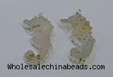 NGP3662 22*58mm - 25*55mm seahorse fossil coral pendants