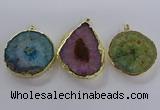 NGP3779 45*50mm - 55*60mm freeform druzy agate pendants