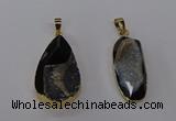 NGP3787 15*30mm - 18*35mm freeform druzy agate pendants