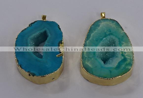 NGP3825 30*40mm - 40*50mm freeform druzy agate pendants