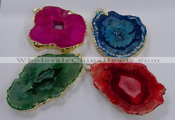 NGP3839 50*65mm - 60*70mm freeform druzy agate pendants