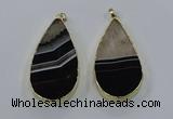 NGP3927 35*65mm - 40*70mm flat teardrop druzy agate pendants