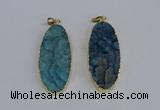 NGP3966 22*45mm - 25*50mm oval druzy agate pendants wholesale