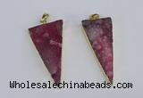 NGP3985 20*48mm - 25*50mm triangle druzy agate pendants wholesale