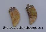 NGP4001 15*30mm - 16*35mm horn druzy quartz gemstone pendants