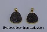 NGP4028 18*19mm freeform druzy quartz gemstone pendants