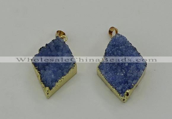 NGP4078 25*35mm - 28*40mm diamond druzy quartz pendants