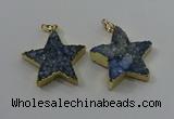 NGP4096 30*32mm - 32*35mm star druzy quartz pendants wholesale