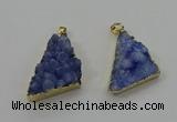 NGP4106 22*35mm - 24*40mm triangle druzy quartz pendants wholesale