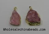 NGP4141 20*30mm - 35*45mm freeform rose quartz pendants wholesale