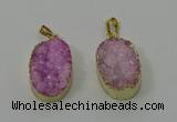 NGP4186 18*25mm - 18*28mm oval druzy quartz pendants wholesale