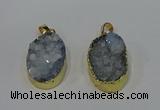 NGP4189 18*25mm - 18*28mm oval druzy quartz pendants wholesale