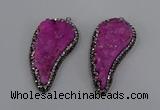 NGP4316 20*40mm - 25*50mm wing-shaped druzy quartz pendants