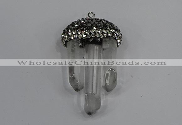 NGP4332 22*30mm - 25*35mm sticks white crystal pendants