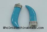 NGP4515 12*50mm - 12*55mm horn blue turquoise pendants wholesale