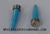 NGP4540 15*52mm bullet-shaped white howlite turquoise pendants