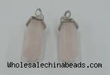 NGP5002 8*30mm sticks rose quartz gemstone pendants wholesale