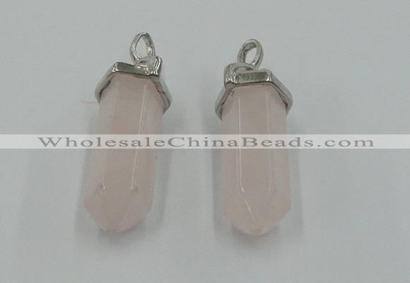 NGP5002 8*30mm sticks rose quartz gemstone pendants wholesale