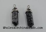 NGP5021 8*30mm sticks snowflake obsidian pendants wholesale