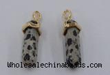 NGP5045 8*30mm sticks dalmatian gemstone pendants wholesale