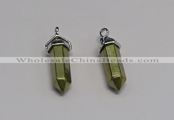 NGP5400 8*30mm sticks pyrite gemstone pendants wholesale