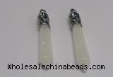 NGP5414 10*65mm sticks white jade gemstone pendants wholesale