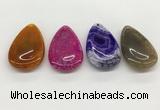 NGP5517 30*50mm flat teardrop agate gemstone pendants