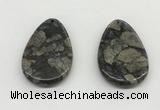 NGP5529 35*55mm flat teardrop grey opal gemstone pendants